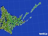 道東のアメダス実況(風向・風速)(2017年10月23日)