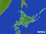 北海道地方のアメダス実況(積雪深)(2017年10月24日)