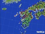 九州地方のアメダス実況(日照時間)(2017年10月24日)