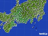 東海地方のアメダス実況(風向・風速)(2017年10月24日)