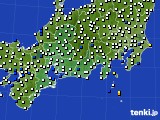 東海地方のアメダス実況(風向・風速)(2017年10月25日)