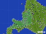 道央のアメダス実況(風向・風速)(2017年10月25日)