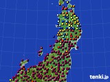 東北地方のアメダス実況(日照時間)(2017年10月26日)