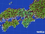 近畿地方のアメダス実況(日照時間)(2017年10月27日)