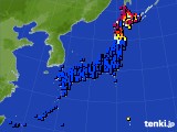 アメダス実況(日照時間)(2017年10月28日)