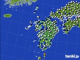2017年10月29日の九州地方のアメダス(風向・風速)