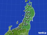 東北地方のアメダス実況(降水量)(2017年10月30日)