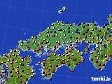 2017年10月30日の中国地方のアメダス(日照時間)