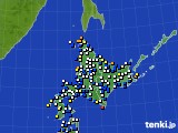 北海道地方のアメダス実況(風向・風速)(2017年10月30日)