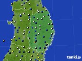 2017年10月30日の岩手県のアメダス(風向・風速)