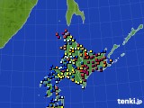 北海道地方のアメダス実況(日照時間)(2017年10月31日)