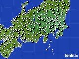 関東・甲信地方のアメダス実況(風向・風速)(2017年11月01日)