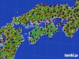 四国地方のアメダス実況(日照時間)(2017年11月02日)