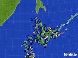 北海道地方のアメダス実況(日照時間)(2017年11月08日)