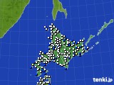 北海道地方のアメダス実況(風向・風速)(2017年11月08日)