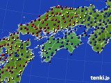 四国地方のアメダス実況(日照時間)(2017年11月14日)