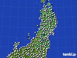 東北地方のアメダス実況(風向・風速)(2017年11月14日)