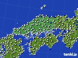 中国地方のアメダス実況(風向・風速)(2017年11月16日)