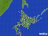 北海道地方のアメダス実況(風向・風速)(2017年11月19日)