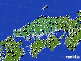 中国地方のアメダス実況(風向・風速)(2017年11月19日)