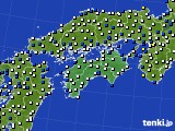 四国地方のアメダス実況(風向・風速)(2017年11月19日)