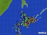 北海道地方のアメダス実況(日照時間)(2017年12月02日)