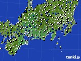 東海地方のアメダス実況(風向・風速)(2017年12月11日)