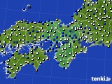 2017年12月11日の近畿地方のアメダス(風向・風速)