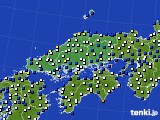 中国地方のアメダス実況(風向・風速)(2017年12月11日)