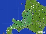 道央のアメダス実況(風向・風速)(2017年12月12日)