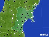 宮城県のアメダス実況(風向・風速)(2017年12月12日)