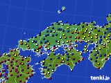 中国地方のアメダス実況(日照時間)(2017年12月13日)