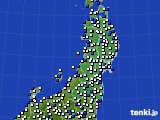 東北地方のアメダス実況(風向・風速)(2017年12月13日)