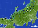 北陸地方のアメダス実況(積雪深)(2017年12月14日)