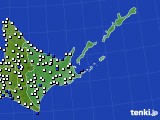 道東のアメダス実況(風向・風速)(2017年12月14日)