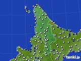 道北のアメダス実況(風向・風速)(2017年12月17日)