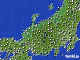 2017年12月18日の北陸地方のアメダス(風向・風速)