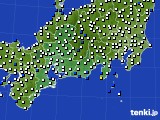 東海地方のアメダス実況(風向・風速)(2017年12月18日)