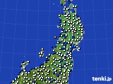 東北地方のアメダス実況(風向・風速)(2017年12月19日)