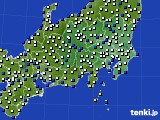 2017年12月19日の関東・甲信地方のアメダス(風向・風速)