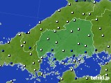 広島県のアメダス実況(風向・風速)(2017年12月19日)