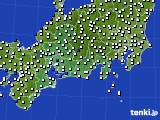 2017年12月20日の東海地方のアメダス(風向・風速)
