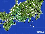 2017年12月21日の東海地方のアメダス(風向・風速)