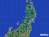 東北地方のアメダス実況(気温)(2017年12月22日)