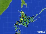 北海道地方のアメダス実況(積雪深)(2017年12月23日)