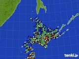 2017年12月23日の北海道地方のアメダス(日照時間)
