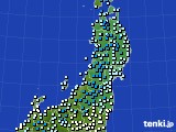 東北地方のアメダス実況(気温)(2017年12月23日)