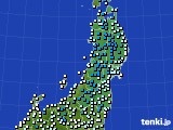 東北地方のアメダス実況(気温)(2017年12月24日)