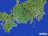 2017年12月24日の東海地方のアメダス(風向・風速)