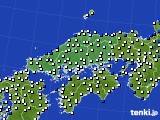 中国地方のアメダス実況(風向・風速)(2017年12月24日)